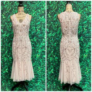 Midi Nude Embellished Cocktail/Formal